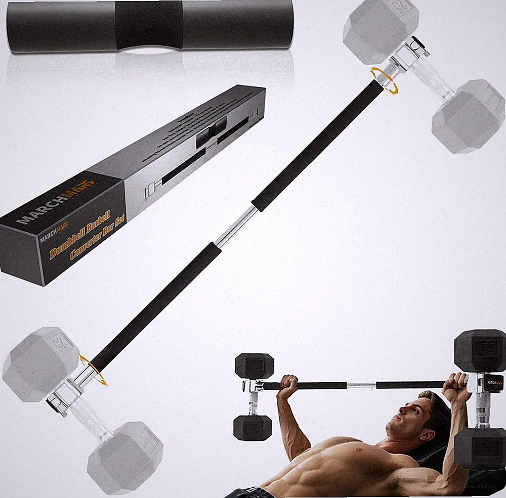 Dumbbell Barbell Converter Bar Set, Adjustable Dumbbell Converter for Home