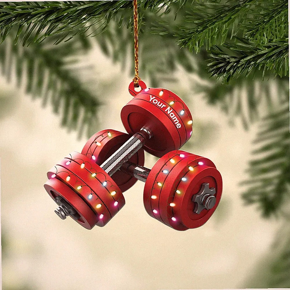 Dumbbell Christmas Ornament, Fitness, Dumbbell Gym Christmas Ornament decor
