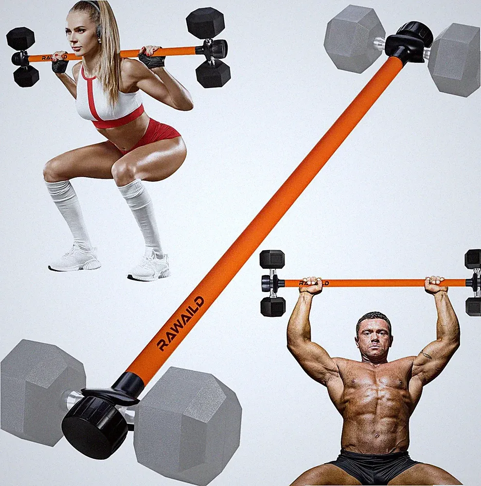Dumbbell Converter, Convert Dumbbells to Barbell Set, Weight Bar for Bench Press