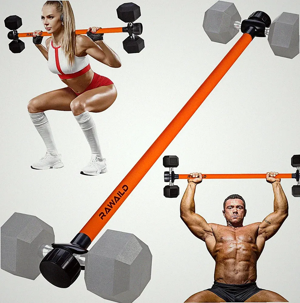 Dumbbell Converter to Barbell Set for Home Weightlifting & Strength Training