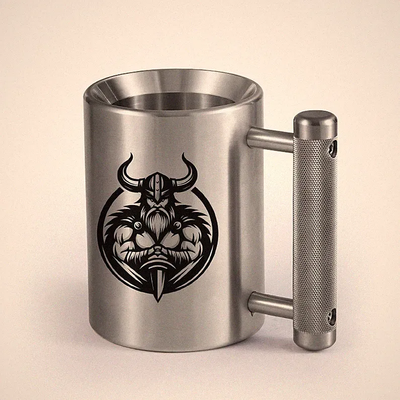 Dumbbell Cup Training Mug (8KG/18lbs) Stainless Steel Weightlifting Equipment