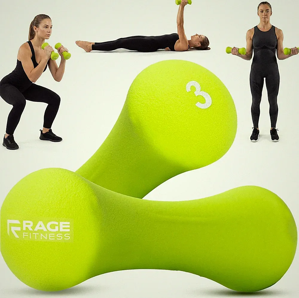 Dumbbell Hand Weight (Sold in Pairs), PVC Coated, Texturized Rubber Exercise & F