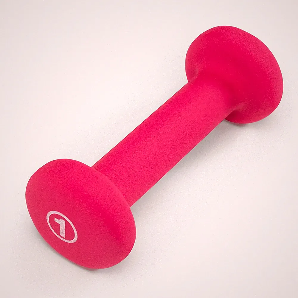 Dumbbell Hand Weights, Neoprene Coated, Single or Pair, Workout, Pink