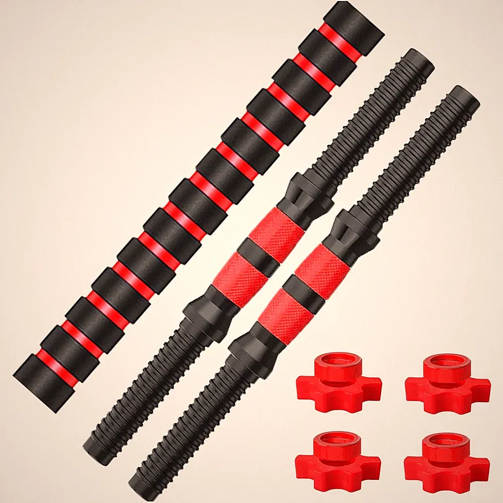 Dumbbell Handle Set Threaded Bars for 1 Inch Weight Plates Pair