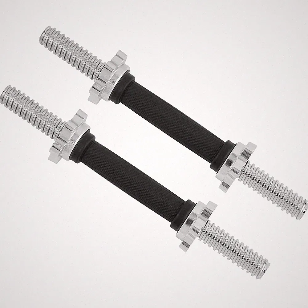 Dumbbell Handles 14 16 18 24 Inch Threaded Bar Pair NonSlip Grip