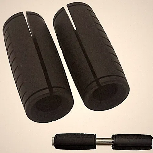 Dumbbell Handles Grips, Firm Rubber Barbell Grips Fit for Standard Black