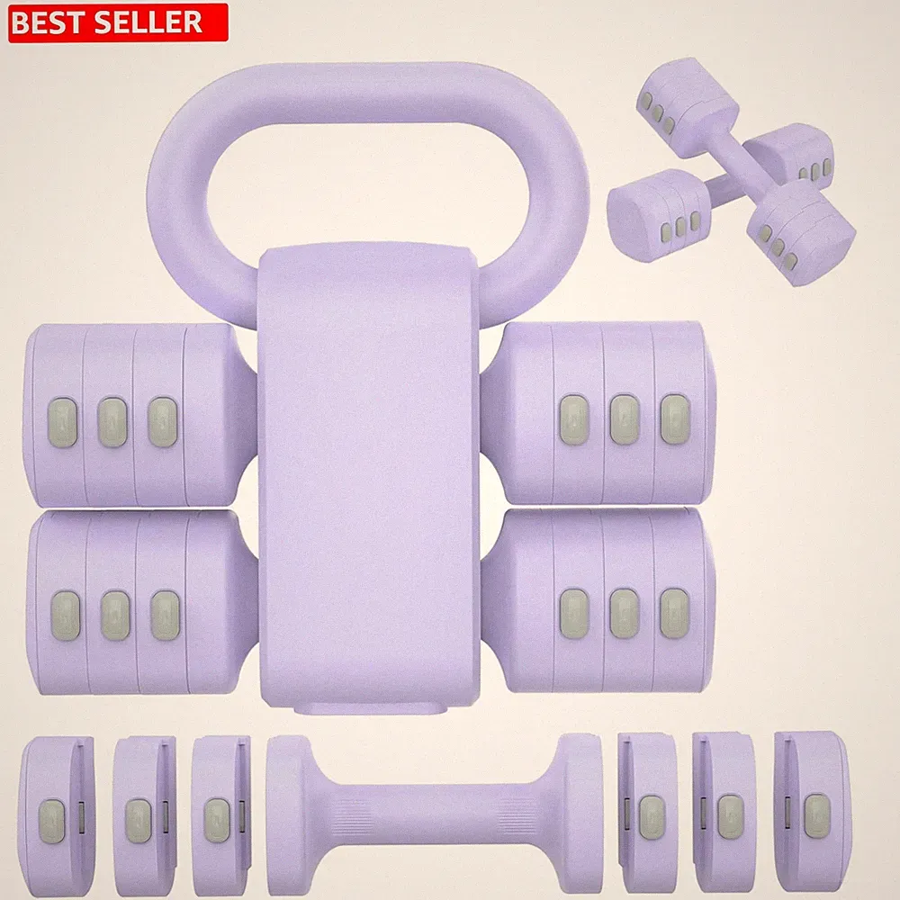 Dumbbell Kettlebell Hybrid 2 In 1 Set 5.5 Lb Adjustable Dual Lock
