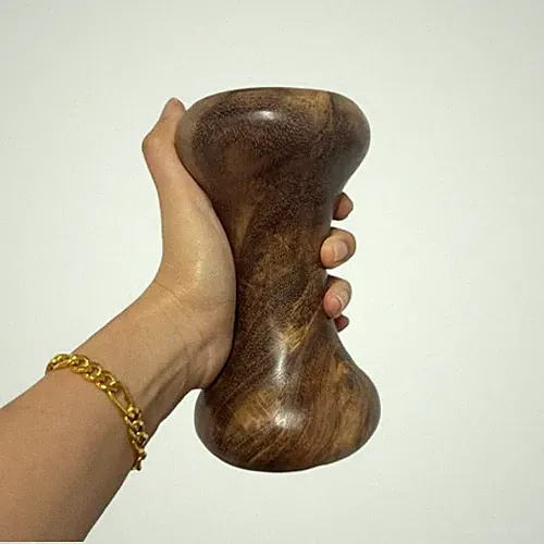 Dumbbell Massage Roller Wooden Handheld Muscle Massage Roller Stick Wood Therapy
