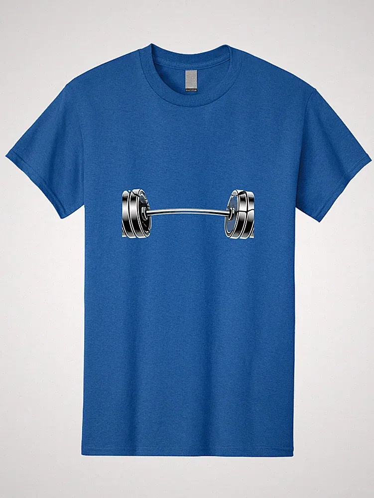 Dumbbell Mens Graphic Tee, 100% Cotton, Casual Summer Wear