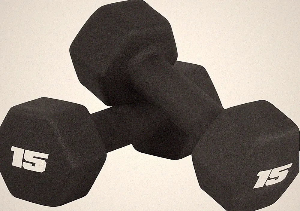 Dumbbell Pair Neoprene Coated 15 lb Sets Black Exercise Weights for Strength