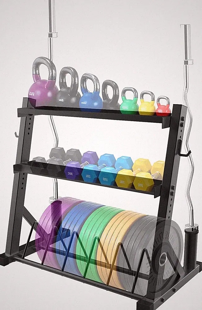 Dumbbell Rack 1000 LB Capacity 3 Tier Weight Adjustable Home Gym Storage Stand
