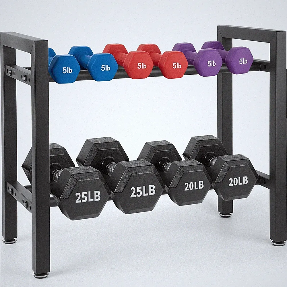Dumbbell Rack 2 Tier 19.7 IN Adjustable Weight Rack For Home Gym, 300LB Total...