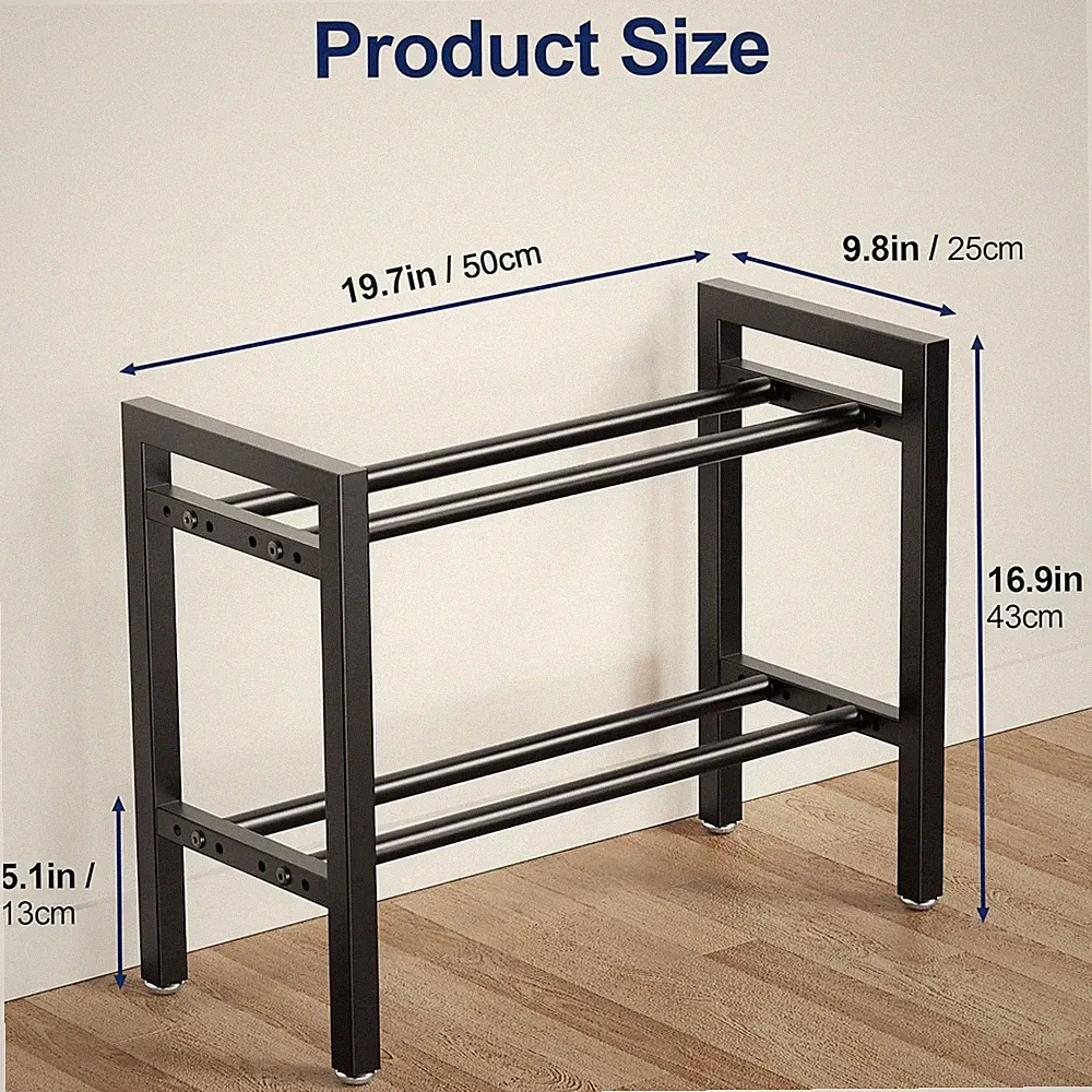 Dumbbell Rack 2-Tier 20 in Length Adjustable Weight Rack Home Gym Dumbbells Only