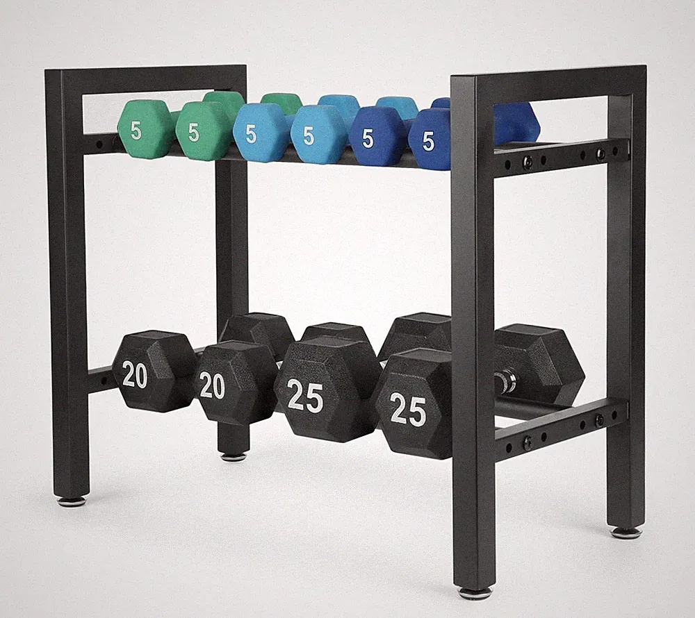 Dumbbell Rack, 2 Tier Adjustable Weight Rack for Home Gym, 300LB Capacity Dum...