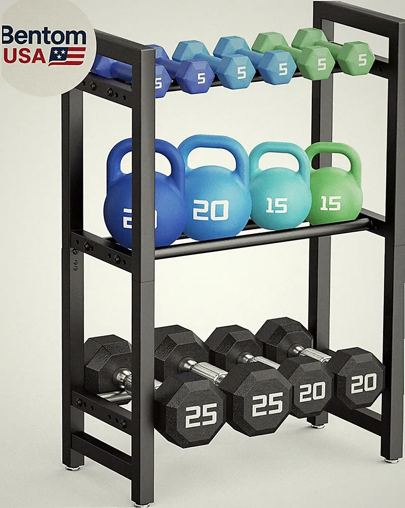 Dumbbell Rack 3-Tier 20 in Length Adjustable Weight Rack for Home Gym Dumbbells