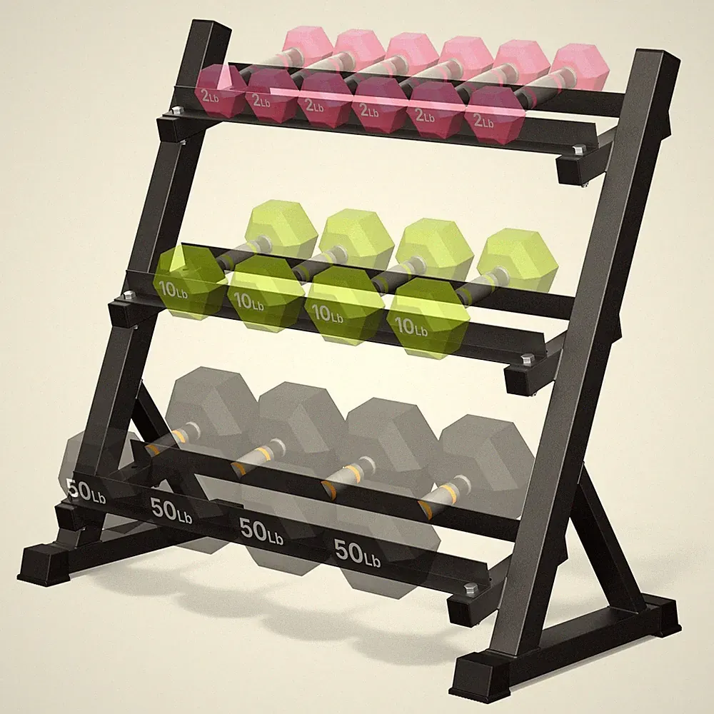 Dumbbell Rack, 3-Tier Dumbbell Weight Rack for Home Gym, Dumbbell Set for Dum...