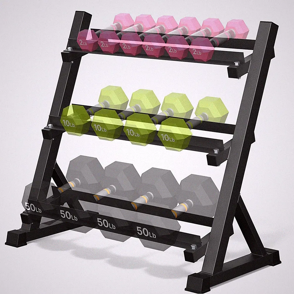 Dumbbell Rack, 3-Tier Dumbbell Weight Rack for Home Gym, Dumbbell Set for Dum...