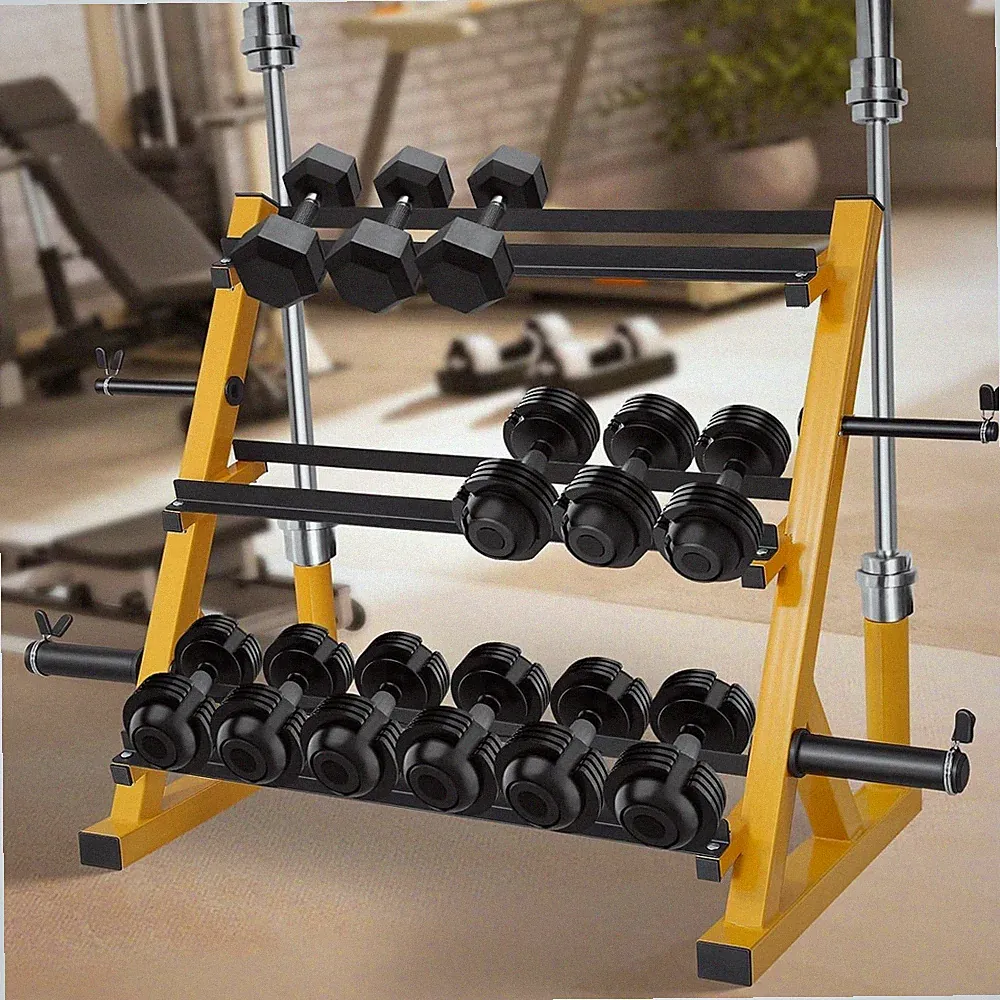 Dumbbell Rack 3-Tier Weight Plate Rack Storage Stand for Dumbbell/Kettlebell