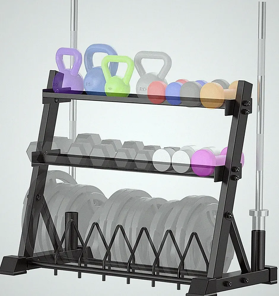 Dumbbell Rack 3-Tier Weight Plate Rack Storage Stand for Dumbbell/Kettlebell/Wei