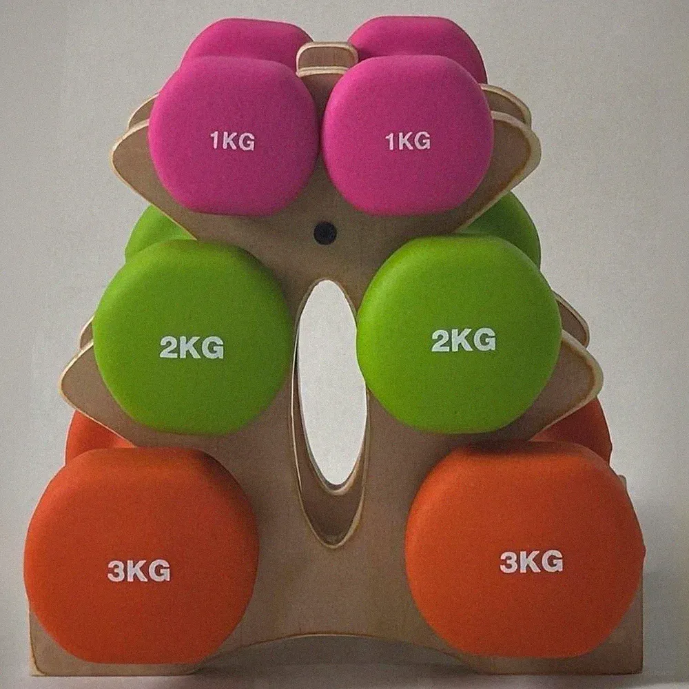 Dumbbell Rack 3 Tiers Dumbbell Stand Triangle Wooden Compact Vertical A Frame