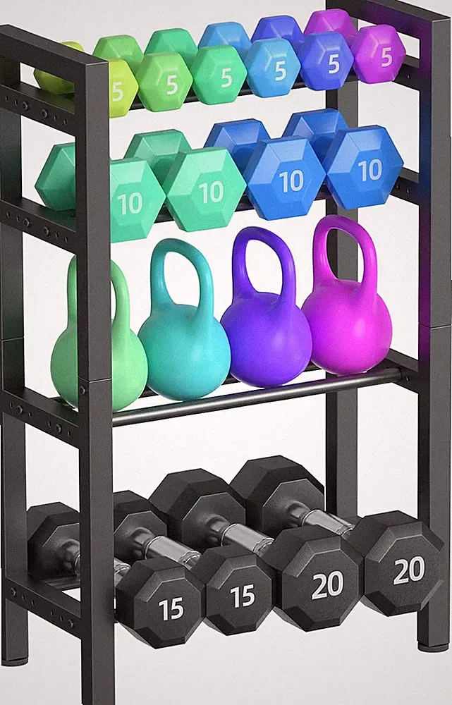 Dumbbell Rack, 4-Tier Weight Rack, Weight Rack for Home Gym, Adjustable