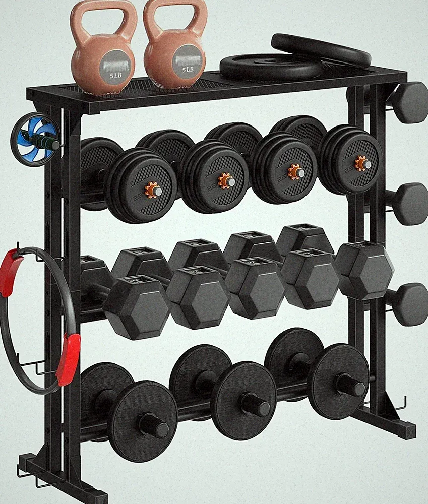 Dumbbell Rack - 4 Tiers Weight Rack for Home Gym Heavy Duty Weight Storage