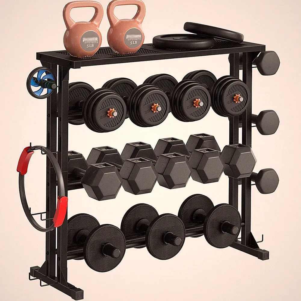 Dumbbell Rack - 4 Tiers Weight Rack for Home Gym, Heavy Duty Weight Storage R...