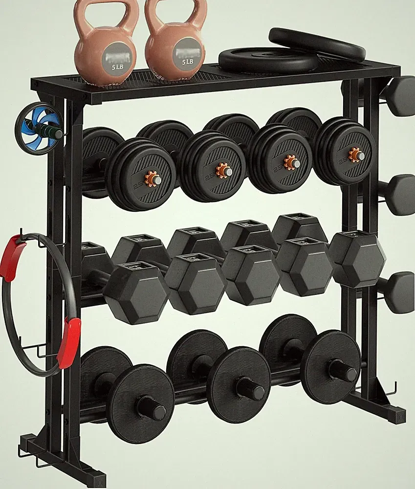 Dumbbell Rack 4 Tiers Weight Rack Home Gym Heavy Duty Weight Storage Rack