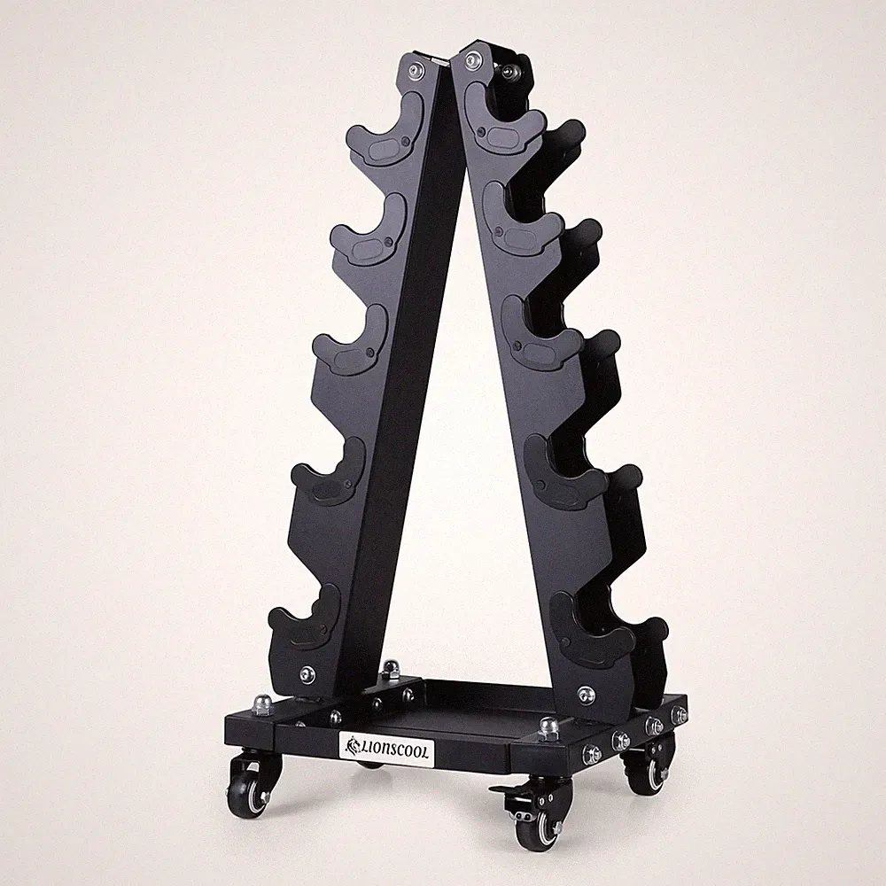 Dumbbell Rack 5 Tier 200 LB Capacity Black Small LCL ARACK LIONSCOOL