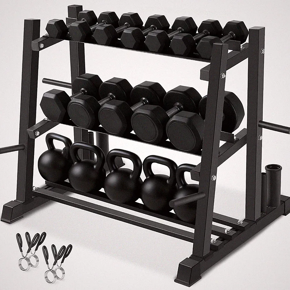 Dumbbell Rack, Bongkim Dumbbell Set with Rack Stand, Dumbbells Weights Rack f...