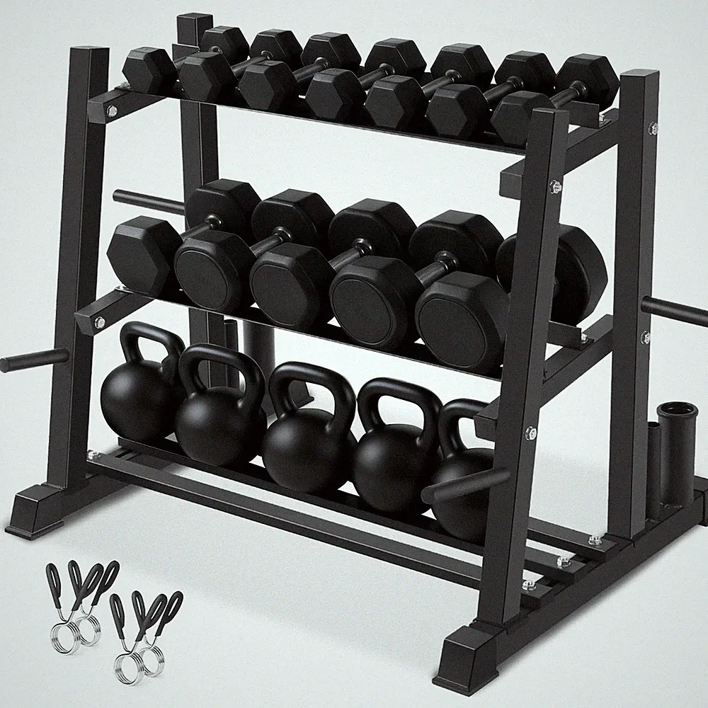 Dumbbell Rack, Dumbbell Set with Rack Stand, Dumbbells Weights Rack for Home...