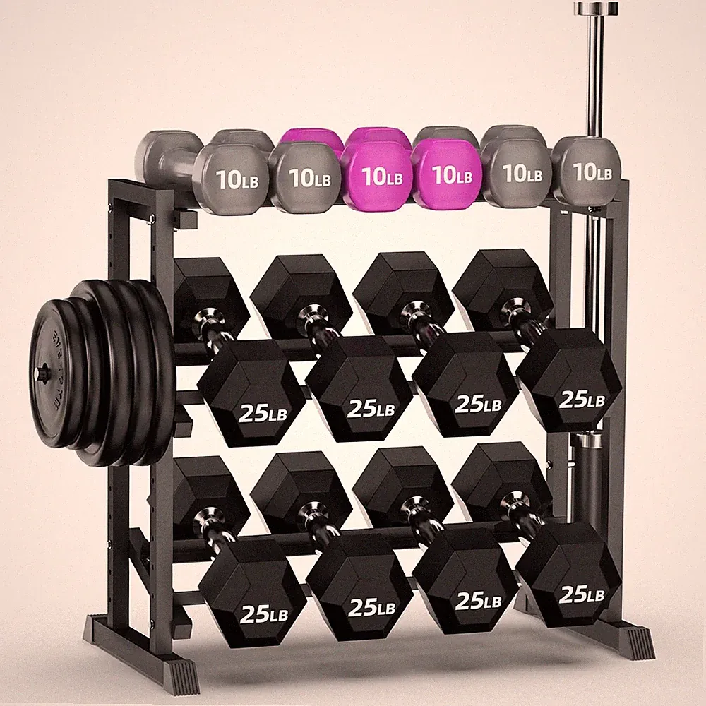 Dumbbell Rack, Heavy Duty Weight Storage Rack with Adjustable Width, Non-Slip &
