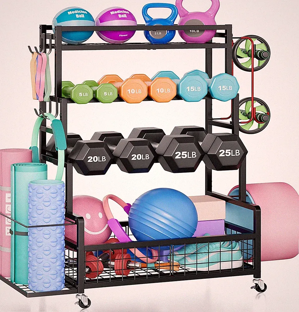Dumbbell Rack,Home Gym Storage Rack,Total Weight Capacity 490 Lbs,Weight Rack wi