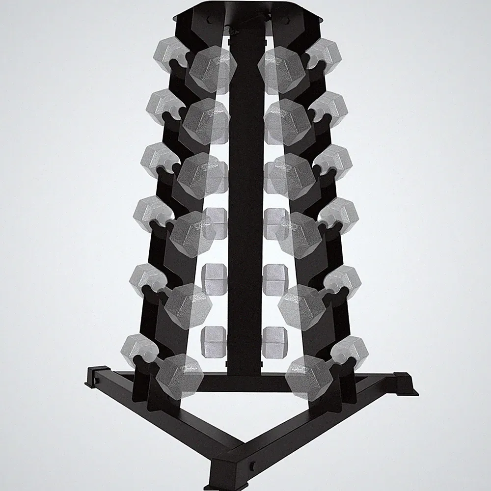Dumbbell Rack Stand 6 Tier 900 lbs Weight Capacity Black Balelinko Triangular