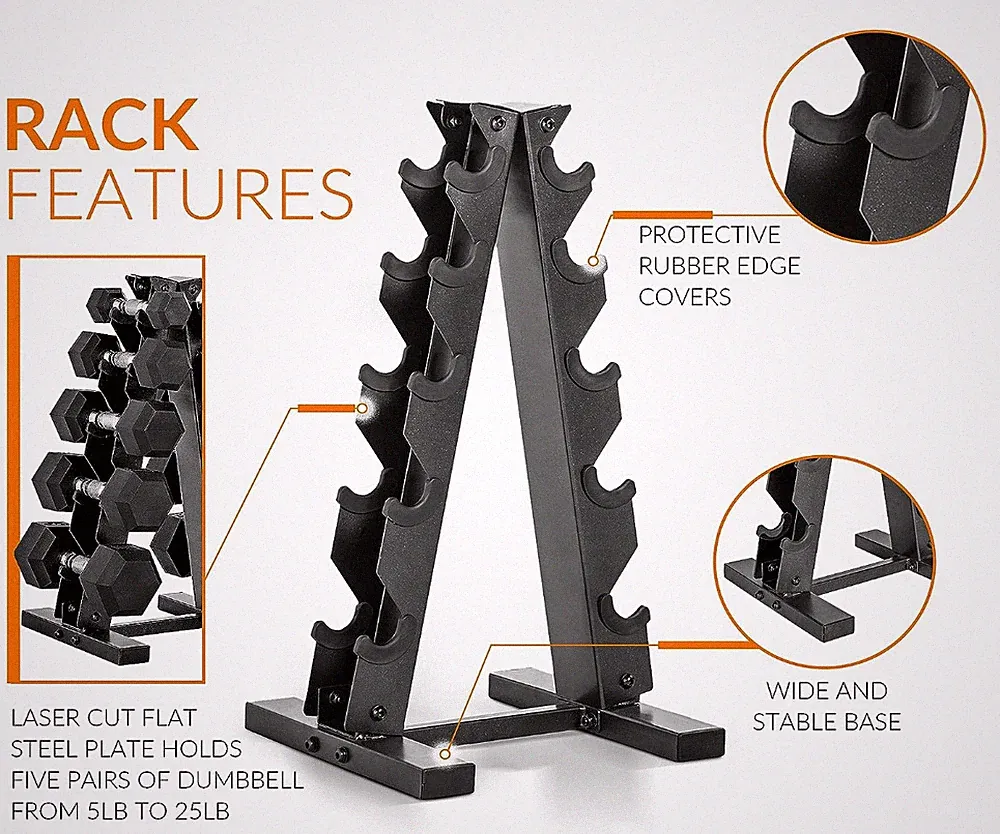 Dumbbell Rack Stand A-Frame - Brand New - Aluminum - Black