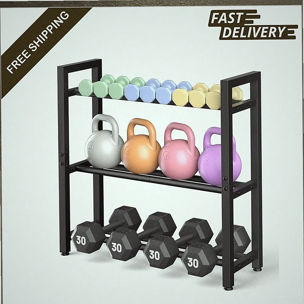 Dumbbell Rack Stand Only, Adjustable Width Weight Storage for Home Gym, 3-Tier