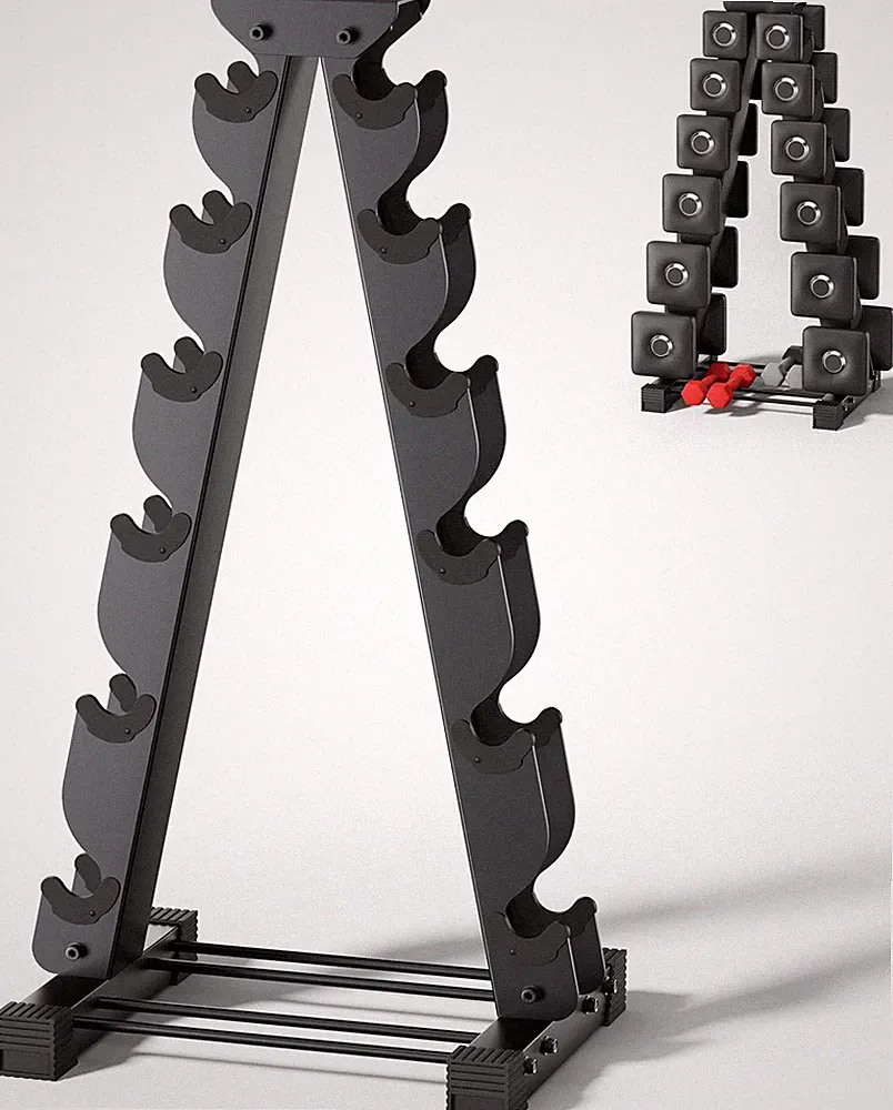 Dumbbell Rack Stand Only, Compatible with Peloton Weights, Ergonomic Dumbbell We