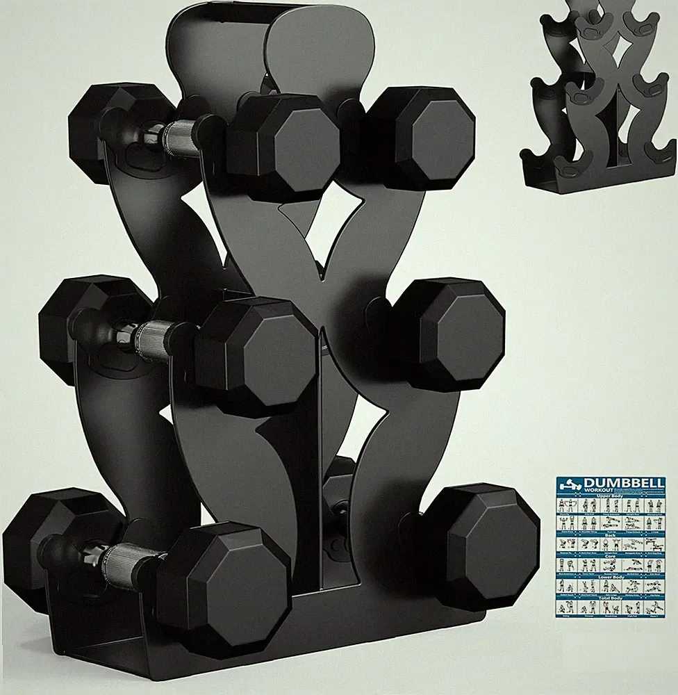 Dumbbell Rack Stand Only, No Install Needed Compact Design with Protective Edge
