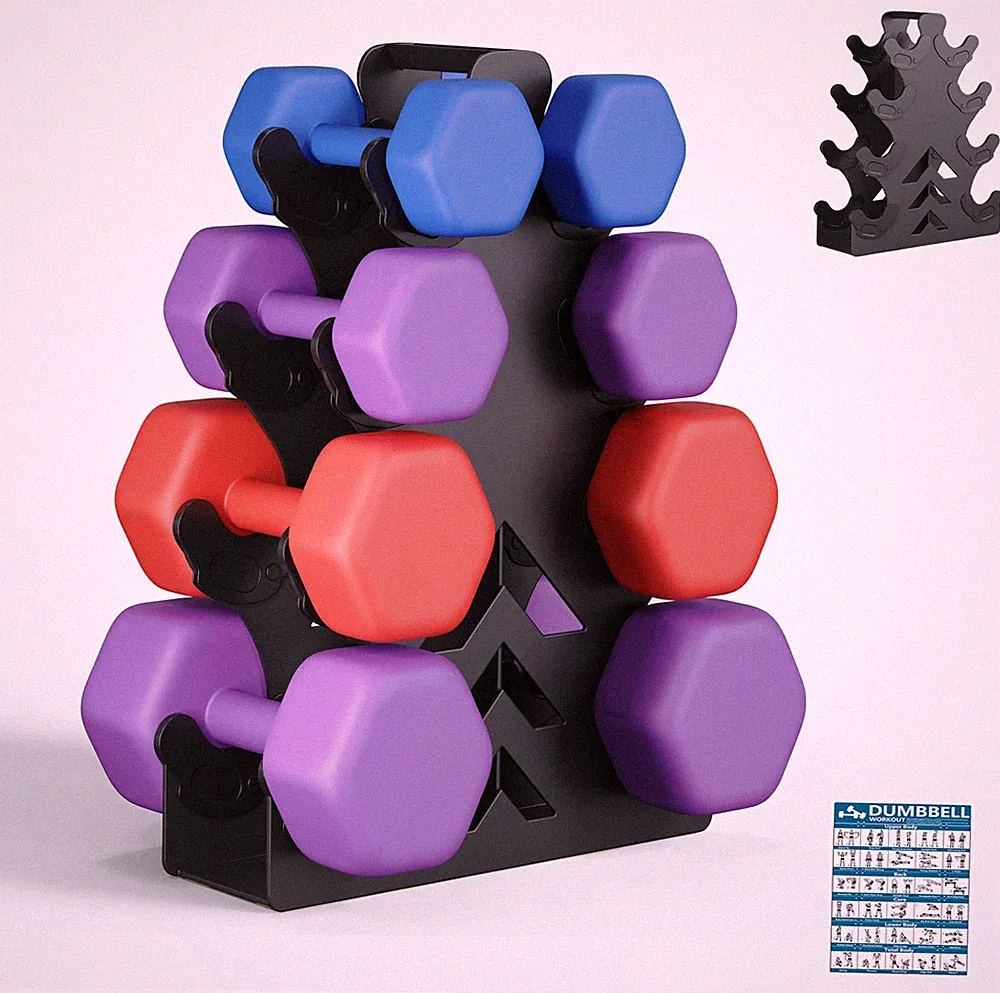 Dumbbell Rack, Stand Only, No Install Needed Small Weight Rack with Dumbbell...
