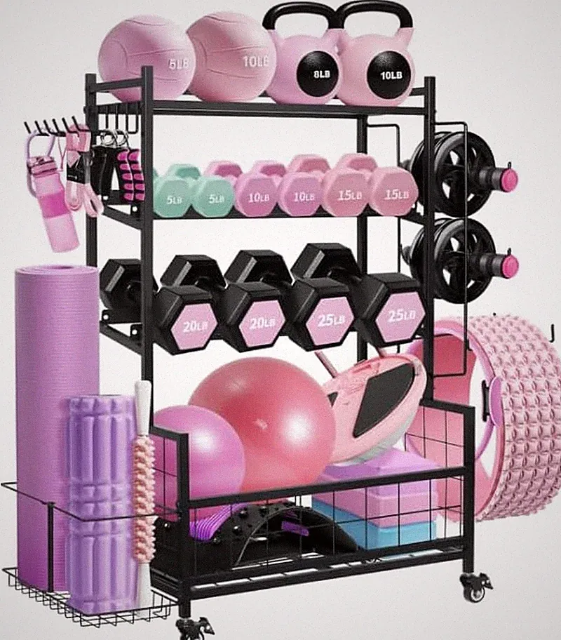Dumbbell Rack, Weight Rack for Home Gym Dumbbells, Adjustable Barbell Rack for K