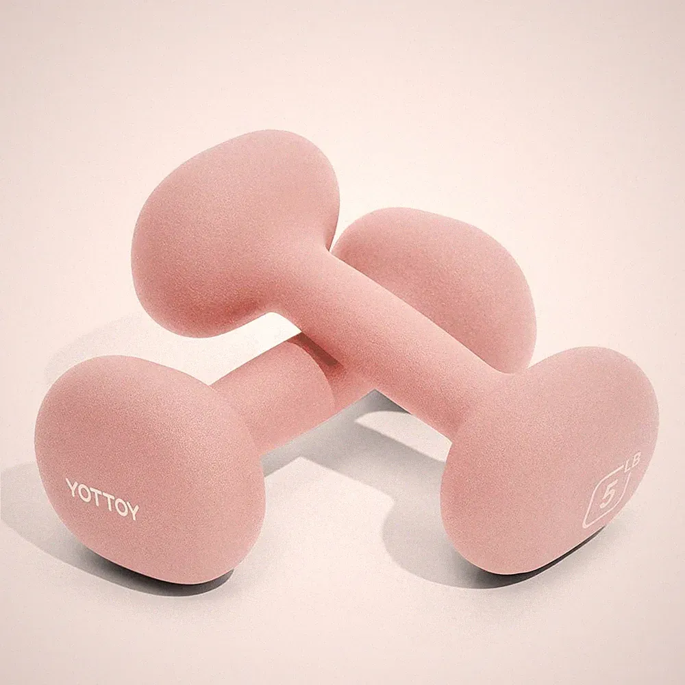 Dumbbell Set 2-15 Pound Non-Slip Grip Hand Weights for Women - Home Gym Training
