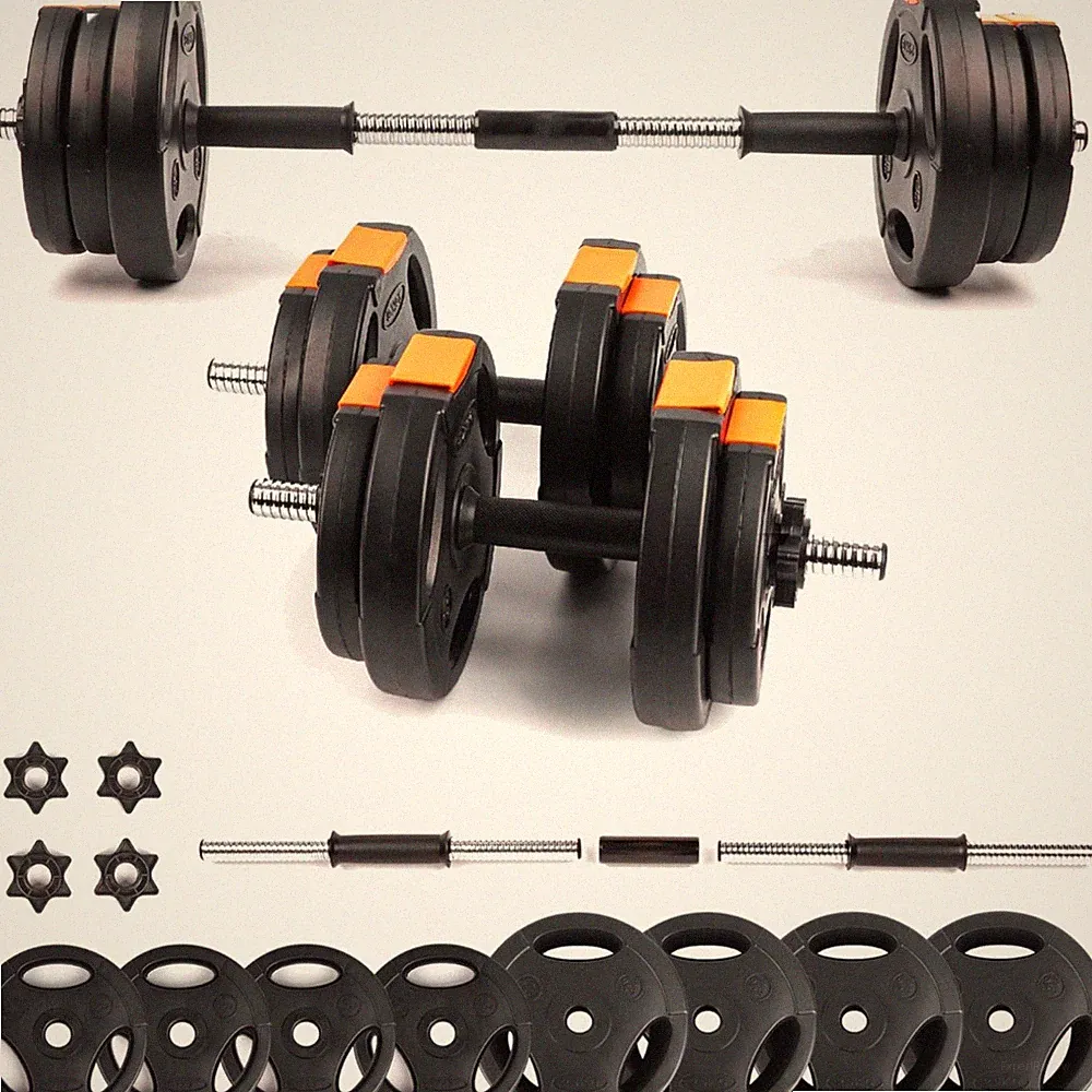 Dumbbell Set Adjustable 2 in 1 Barbell Workout Equipment for Home Fitness