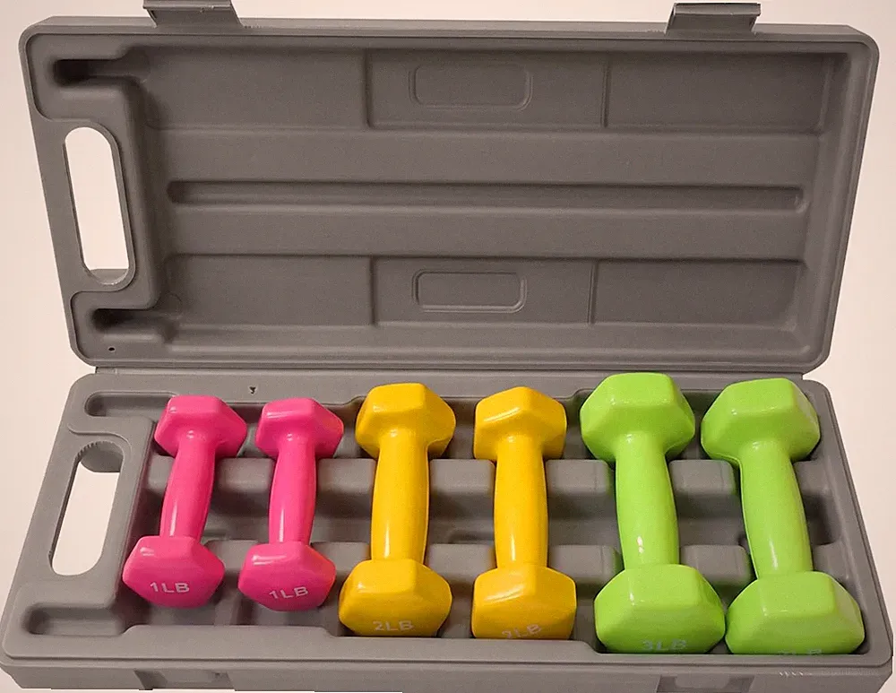 Dumbbell Set for Women and Men - Neoprene Coated Free Hand Weights with Storage