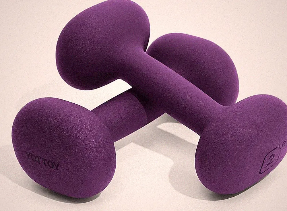 Dumbbell Set of 2,2 Pound Hand Weights for Women, Non-Slip Hand Weights forWomen