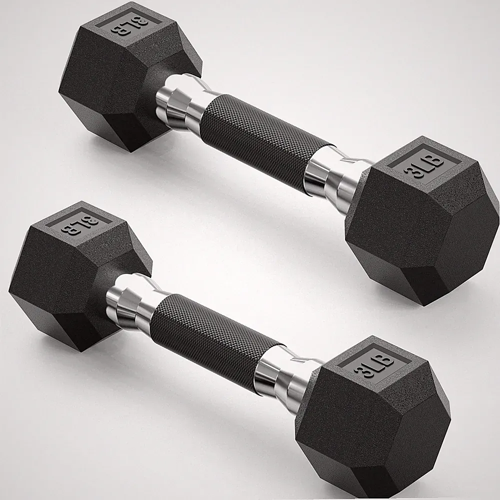 Dumbbell Set Rubber Grip Weights Pair Home Gym Strength Training Set