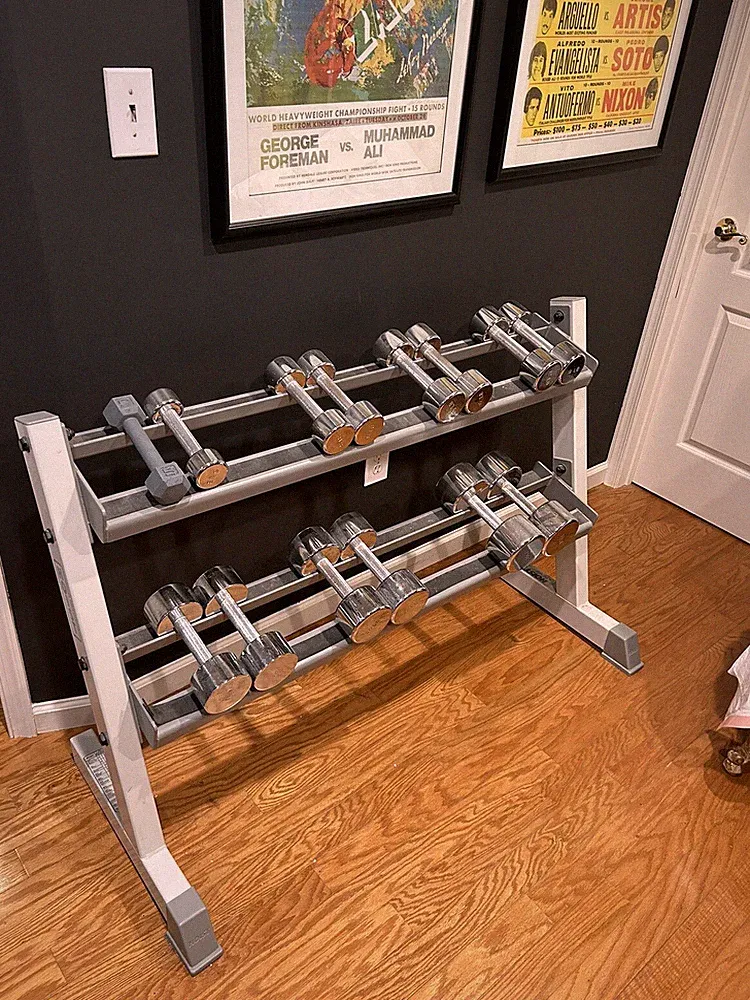 dumbbell set with rack
