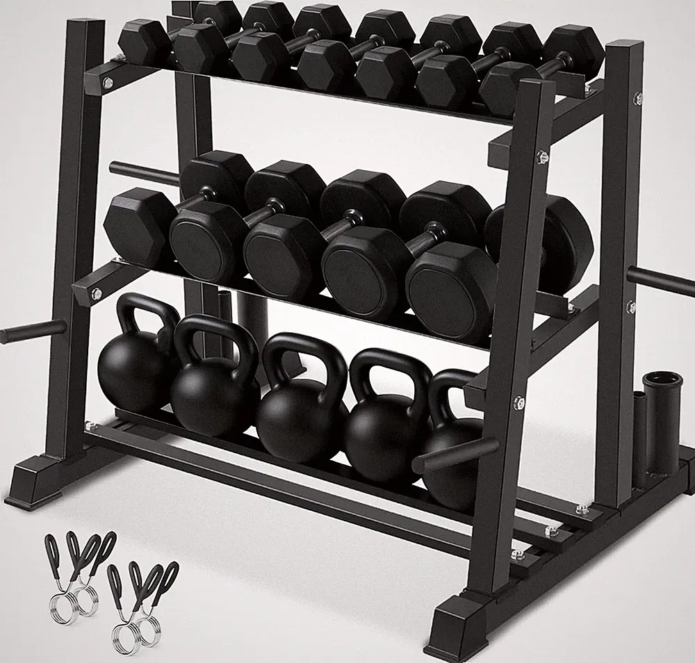 Dumbbell Set with Rack Stand - 1100LBS Weight Storage for Home Gym