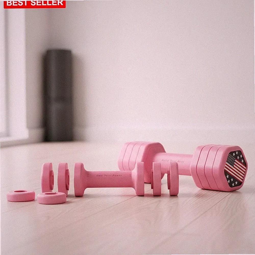 Dumbbell Set Women 2-5 Lb Adjustable Hand Weights Synthetic Rubber Handles
