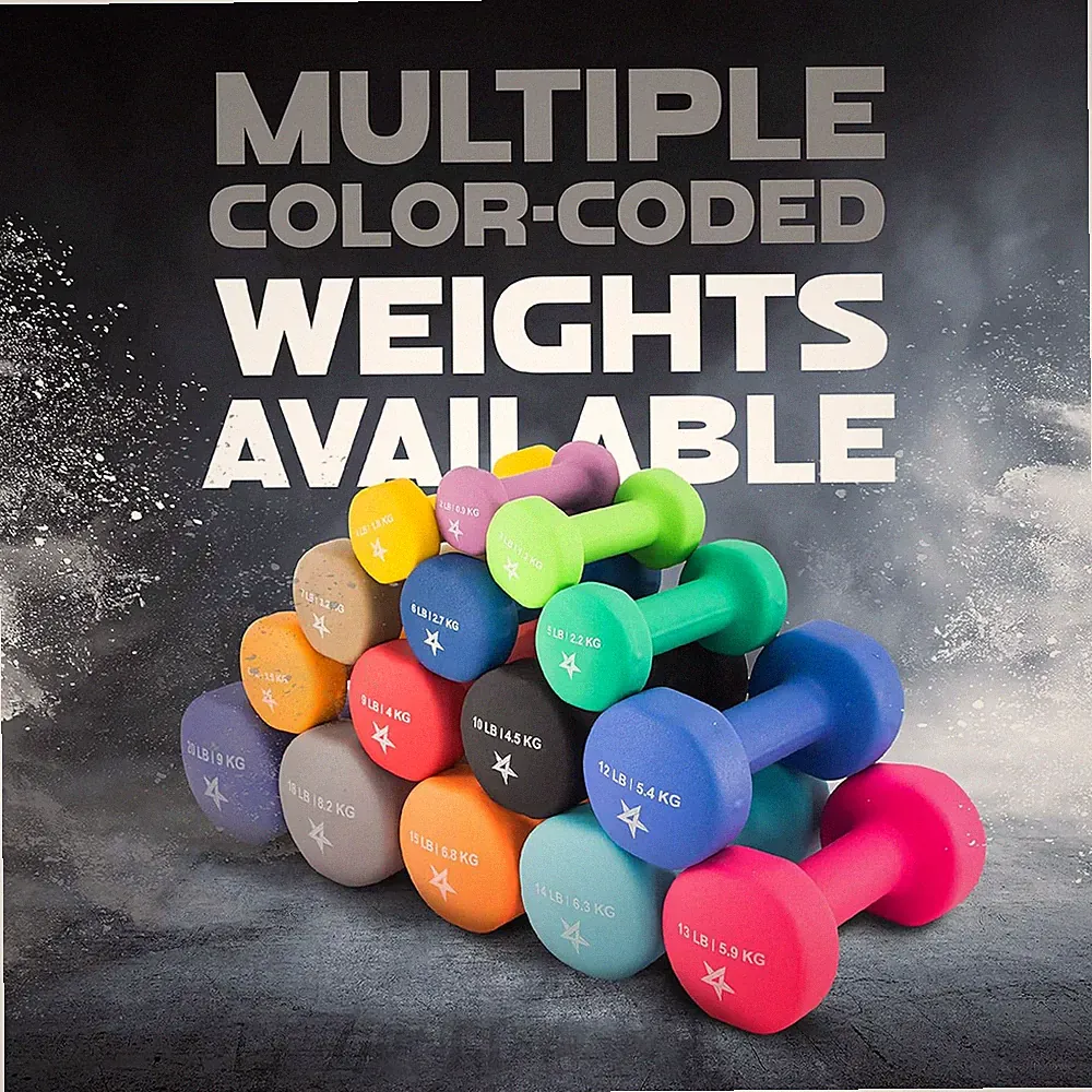 Dumbbell Sets Neoprene Cast Iron 2,3,4,5,6,7,8,9,10,12,13,14,15,18,20,33,60lbs.