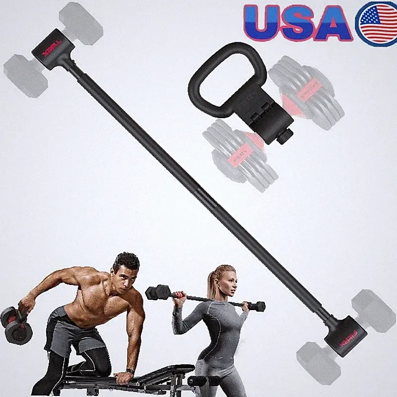 Dumbbell to Barbell Converter Adjustable Weight Bar Kettlebell Macebell Handle